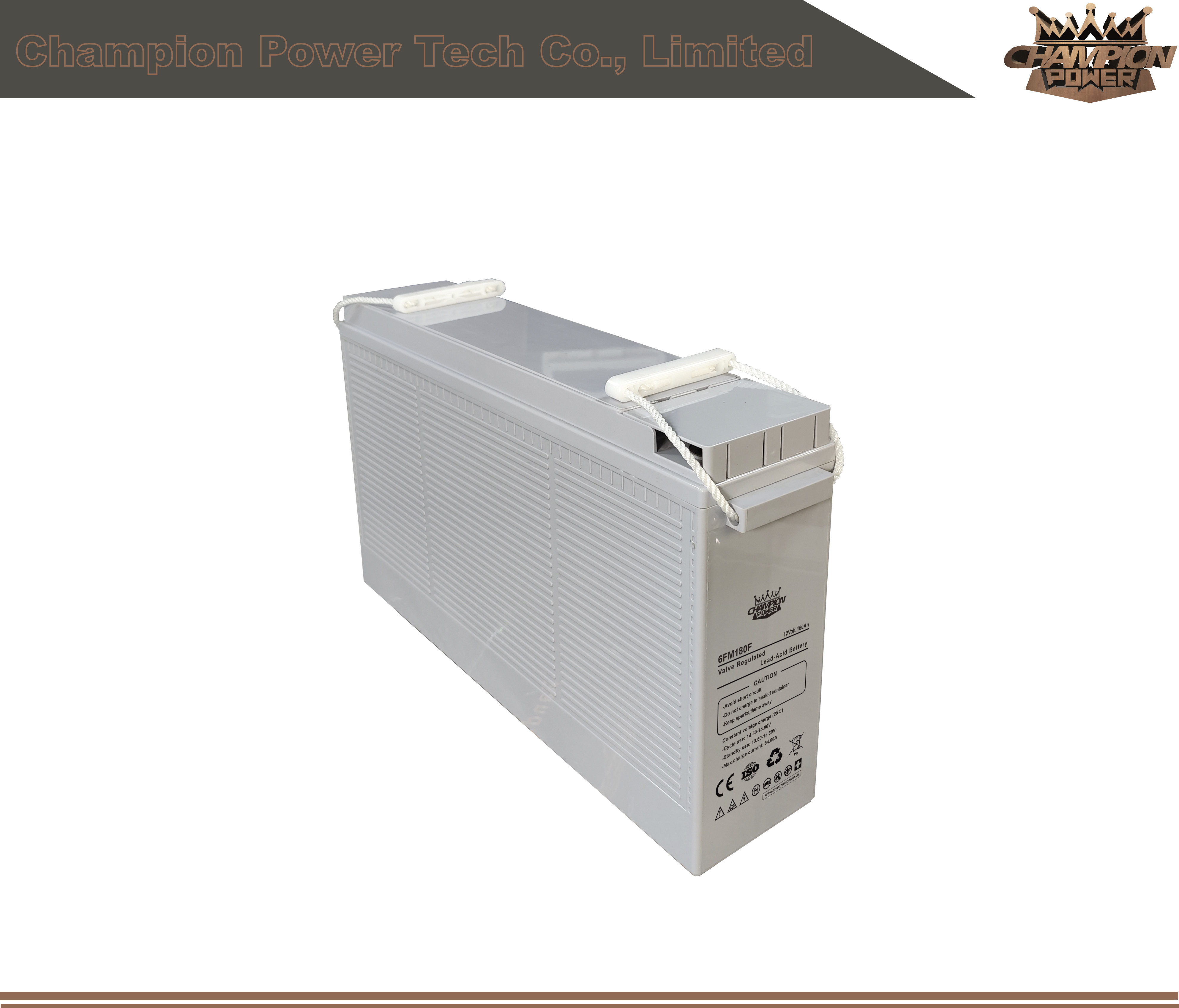 6FM180F 12V180AH Batterie de borne avant avant